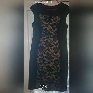 Connected Apparel Black and Beige  Dress Size 12